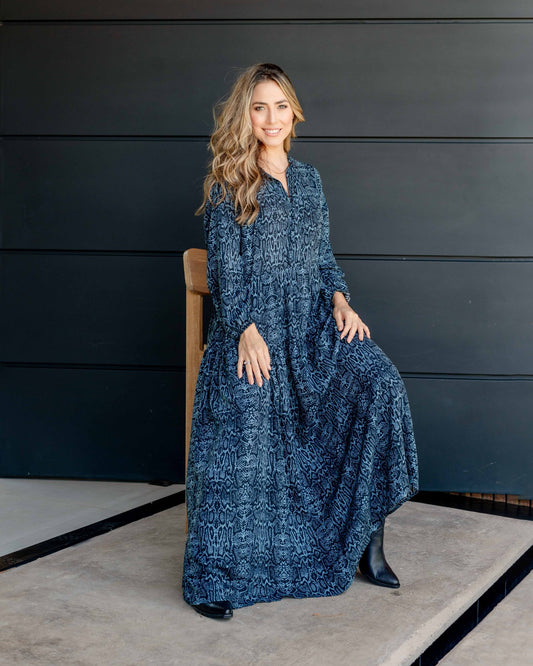 Vestido Eloísa Pitón azul