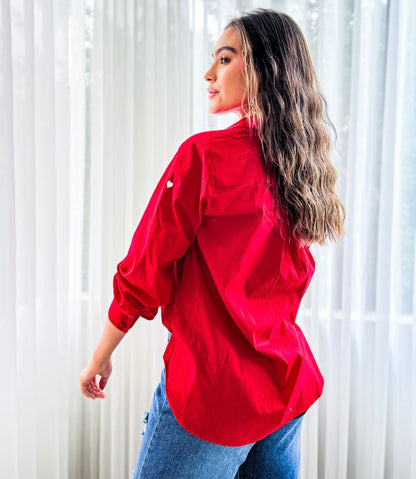 Blusa Juana corazones rojo