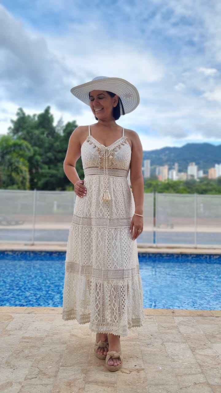 Vestido Caracol crudo