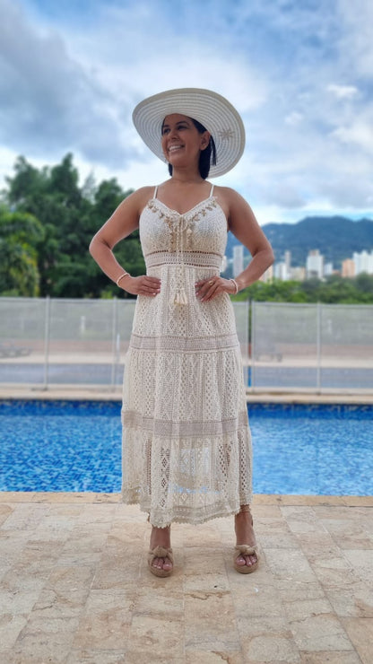 Vestido Caracol crudo