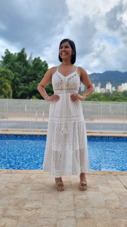 Vestido Caracol blanco