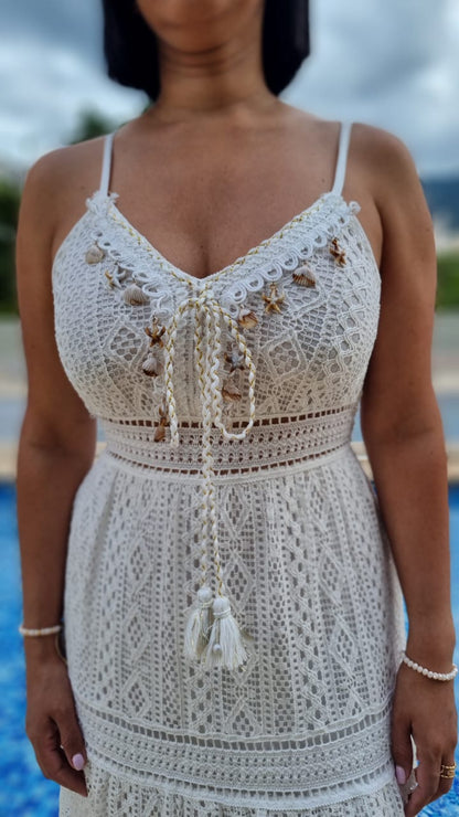 Vestido Caracol blanco