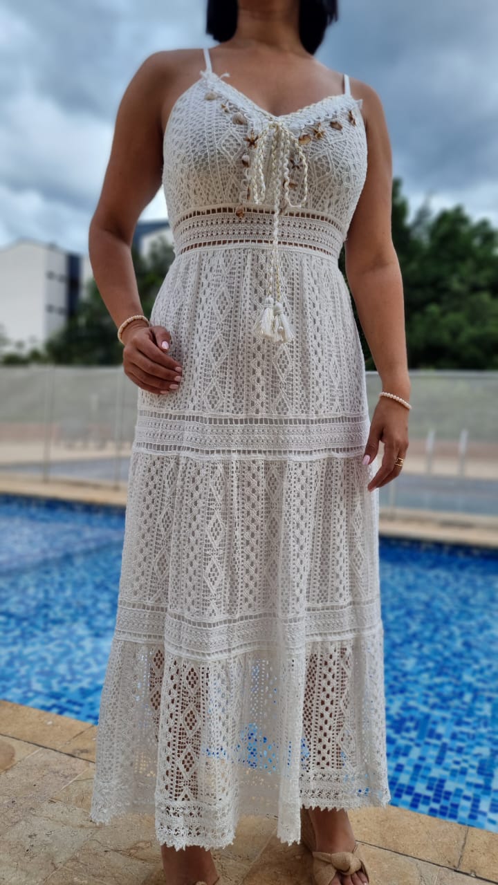 Vestido Caracol blanco